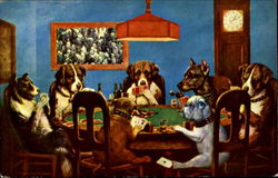 Dogs Playing Poker Postcard