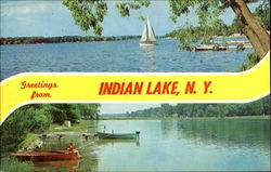 Greetings From Indian Lake Postcard