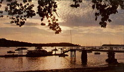 Sunset On Northport Harbor Postcard