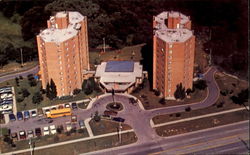 The Twin Towers Senior Housing Complex Postcard