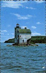 Abandoned Round Island Lighthouse Postcard