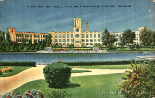 West High School From The Sunken Gardens Denver Colorado