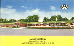 Sunflower Motel, Junction U. S. Highways 36 and 73 Postcard