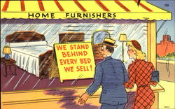 Home Furnishers Comic, Funny Postcard Postcard