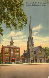 St. John's R. C. Church Middletown, CT Postcard Postcard