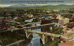 Air View Of Spokane Postcard