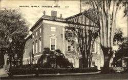 Masonic Temple Danvers, MA Postcard Postcard