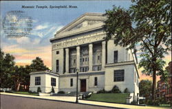 Masonic Temple Springfield, MA Postcard Postcard