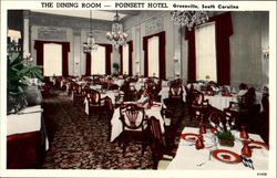 The Dining Room Poinsett Hotel Greenville, SC Postcard Postcard