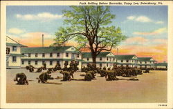 Pack Rolling Before Barracks, Camp Lee Petersburg, VA Postcard Postcard