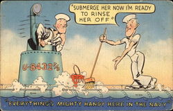 Everything's Mighty Handy Here In The Navy Postcard