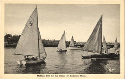 Making Sail For The Races Rockport, MA Postcard Postcard