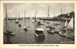 Sportsmen Of The Sea At Anchor In Rockport Harbor Massachusetts Postcard Postcard