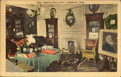 Longfellow's Study Cambridge, MA Postcard Postcard