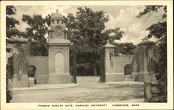 Thomas Dudley Gate, Harvard University Postcard