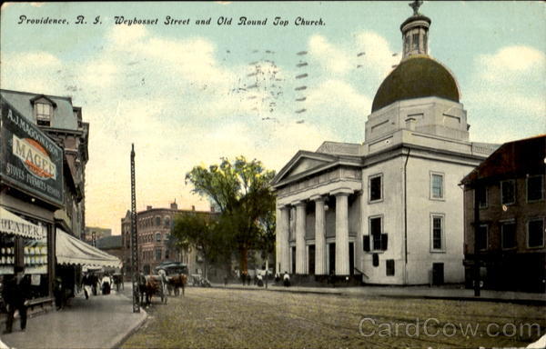 Weybosset Street and Old Round Top Church Providence Rhode Island