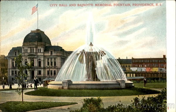 City Hall And Bajnotti Memorial Fountain Providence Rhode Island