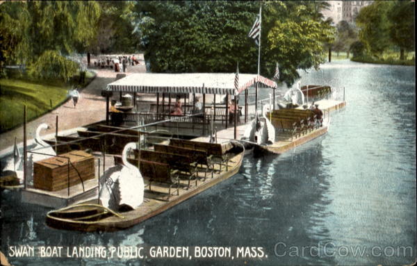 Swan Boat Landing Public Garden Boston Massachusetts