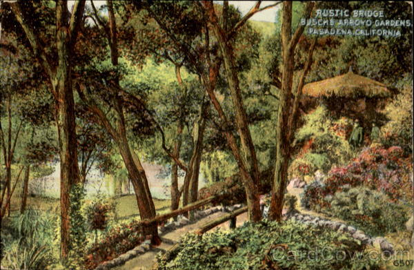 Rustic Bridge, Buschs Arroyo Gardens Pasadena California