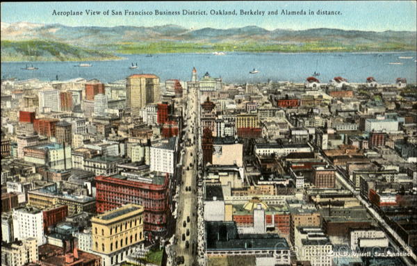 Aeroplane View Of San Francisco Business District Oakland California