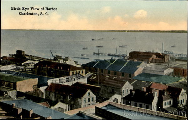 Birds Eye View Of Harbor Charleston South Carolina