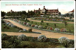 Barracks Buildings and Park, Soldier's Home Los Angeles, CA Postcard Postcard