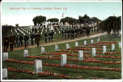 Memorial Day At Cemetery, Soldier's Home Los Angeles, CA Postcard Postcard