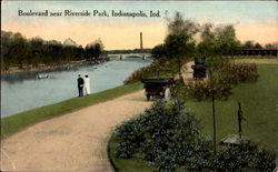 Boulevard Near Riverside park Postcard