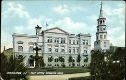 Post Office Showing Park Postcard