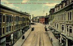 Main Street And Hotel Benedict, Trinity Square Pawtucket, RI Postcard Postcard