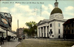 Weybosset Street and Old Round Top Church Providence, RI Postcard Postcard