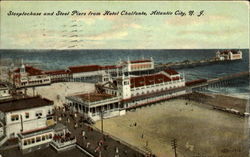 Steeplechase and Steel Piers From Hotel Chalfonte Postcard