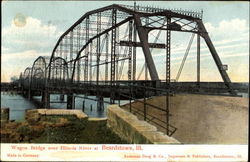 Wagon Bridge Over Illinois River Beardstown, IL Postcard Postcard