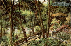 Rustic Bridge, Buschs Arroyo Gardens Pasadena, CA Postcard Postcard