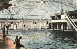 Interior Los Banos Bath House Postcard
