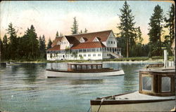 Casino And Launches, Tallac Lake Tahoe, CA Postcard Postcard