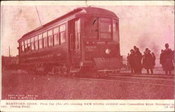 First Car Crossing New Stone Bridge Postcard