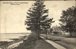 Along the Shore At Fort Trumbull Beach Milford, CT Postcard Postcard