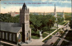 The Three Churches on The Green New Haven, CT Postcard Postcard
