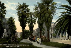 M. Garden Showing Margaret Statue Postcard