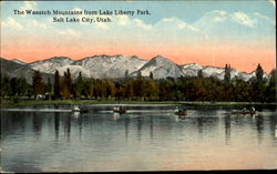 The Wasatch Mountains From Lake Liberty Park Postcard