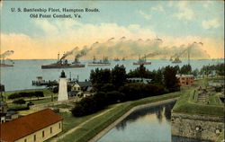 U. S. Battleship Fleet, Hampton Roads Postcard