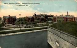 Moat Showing Hotel Chamberlain in Distance Moat Showing Hotel Chamberlain in Distance