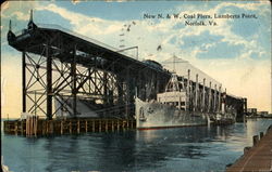 New N. &. W. Coal Piers, Lamberts Point Postcard