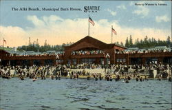 The Alki Beach Municipal Bath House Postcard