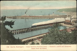 Great Northern Railroad Docks Postcard