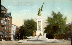 Frances Scott Key's Monument, Eutaw Place Postcard
