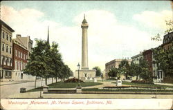 Washington Monument, Mt. Vernon Square Baltimore, MD Postcard Postcard