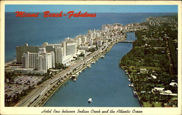 Hotel Row Between Indian Creek And Atlantic Ocean Miami Beach Florida