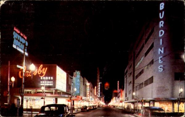 Flagler Street The Hub Of Miami At Nite Florida